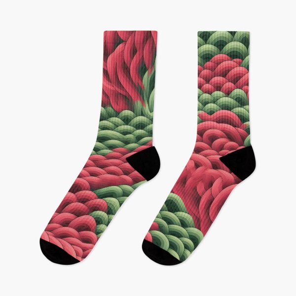 Item preview, Vibrant Twisted Textures: Red and Green Waves designed and sold by VectorPlace.