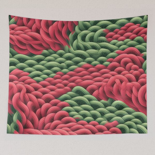 Item preview, Vibrant Twisted Textures: Red and Green Waves designed and sold by VectorPlace.