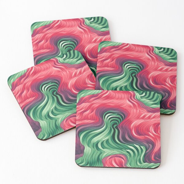 Item preview, Serpentine Flow: Green and Red Wave Art designed and sold by VectorPlace.