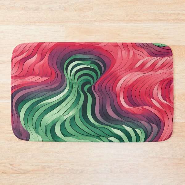 Item preview, Serpentine Flow: Green and Red Wave Art designed and sold by VectorPlace.