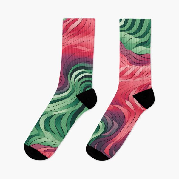 Item preview, Serpentine Flow: Green and Red Wave Art designed and sold by VectorPlace.