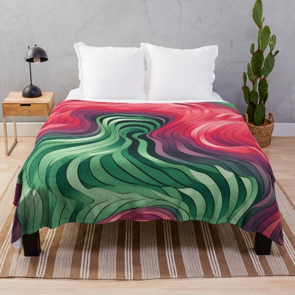 Item preview, Serpentine Flow: Green and Red Wave Art designed and sold by VectorPlace.