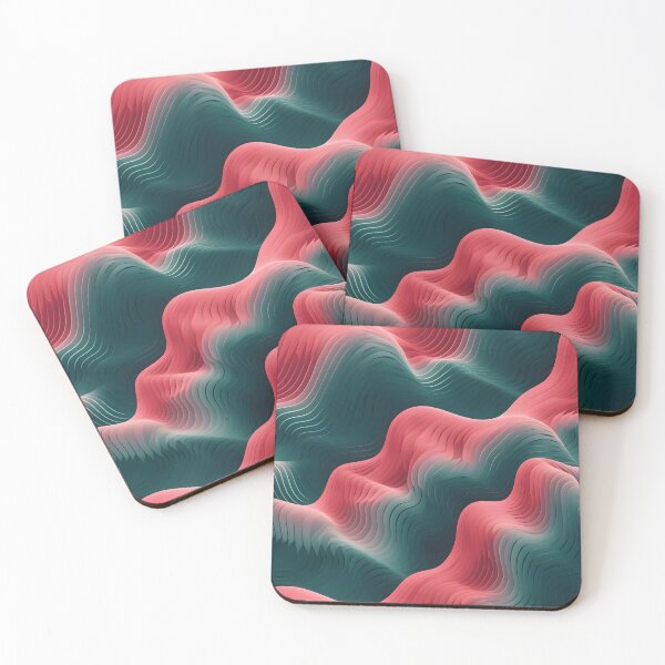 Item preview, Crimson Waves: Red and Teal Abstract Layers designed and sold by VectorPlace.