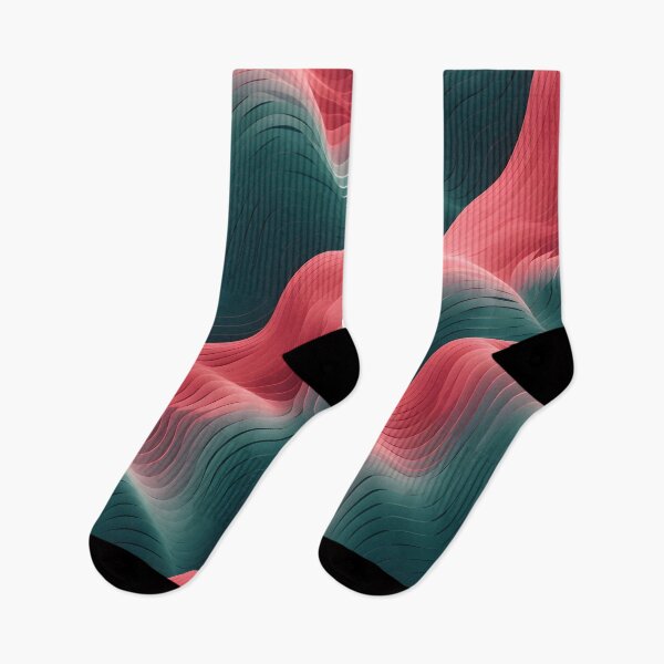 Item preview, Crimson Waves: Red and Teal Abstract Layers designed and sold by VectorPlace.