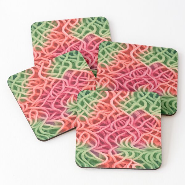 Item preview, Entwined Elegance: Pink and Green Abstract Weave designed and sold by VectorPlace.