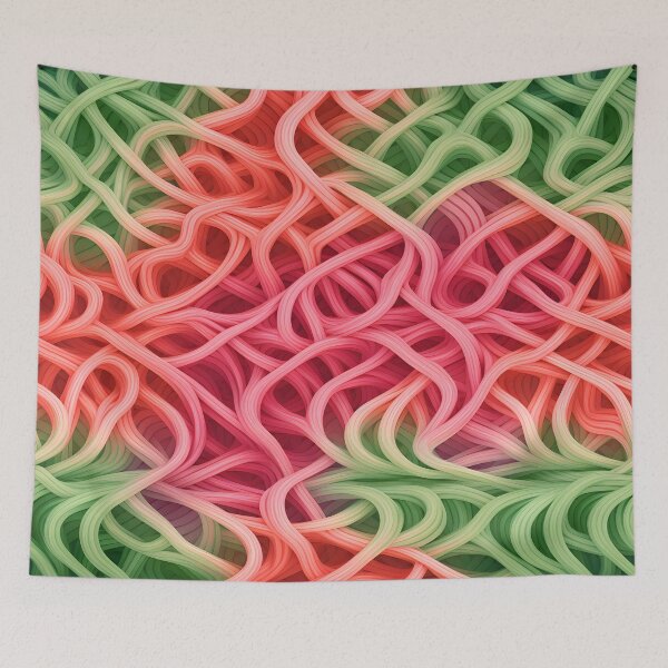 Item preview, Entwined Elegance: Pink and Green Abstract Weave designed and sold by VectorPlace.