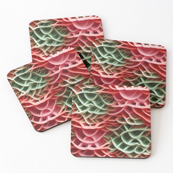 Item preview, Rosy Ribbons: Red and Green Abstract Weave designed and sold by VectorPlace.