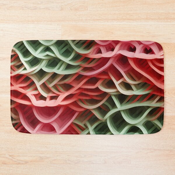 Item preview, Rosy Ribbons: Red and Green Abstract Weave designed and sold by VectorPlace.