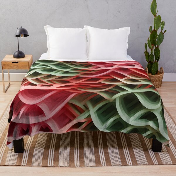 Item preview, Rosy Ribbons: Red and Green Abstract Weave designed and sold by VectorPlace.