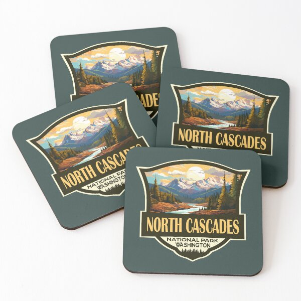 Item preview, North Cascades National Park Illustration Retro Badge designed and sold by KrisSidDesigns.