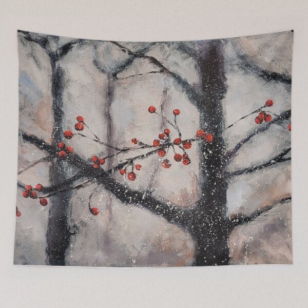 Item preview, Crimson Berries in the Snow designed and sold by Laura King  Fine Arts.
