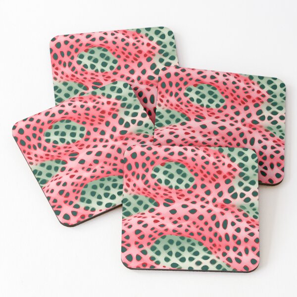 Item preview, Coral Matrix: Red and Green Abstract Network designed and sold by VectorPlace.