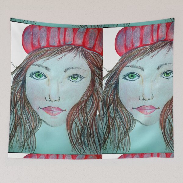 Item preview, Beautiful Girl Wearing  Red Hat designed and sold by CanDo20.