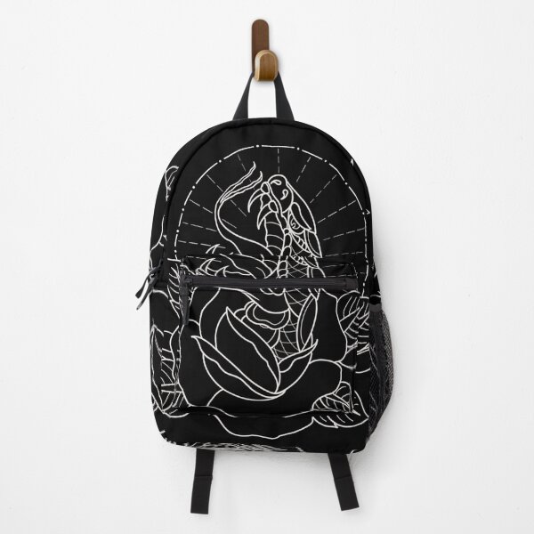Item preview, Traditional white snake and flower flash designed and sold by ReaperRoseCo.