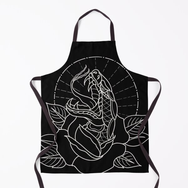 Item preview, Traditional white snake and flower flash designed and sold by ReaperRoseCo.