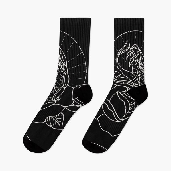 Item preview, Traditional white snake and flower flash designed and sold by ReaperRoseCo.