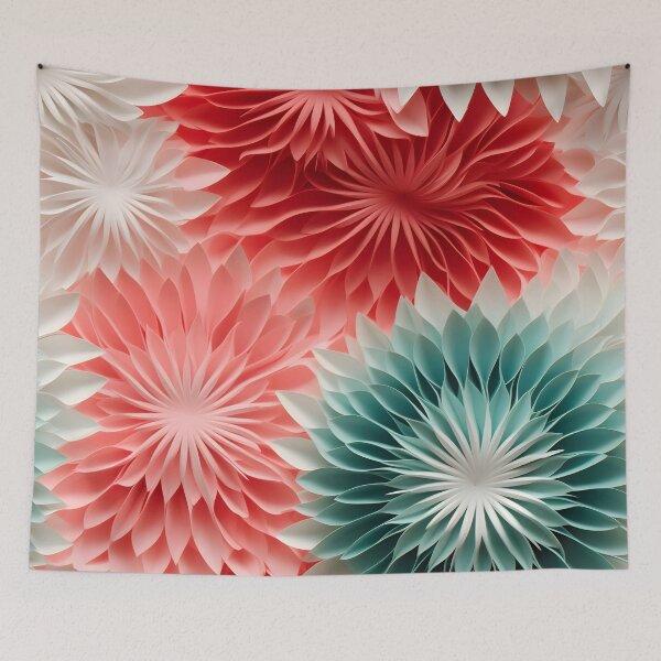 Item preview, Floral Whirl: Abstract Blossoms in Red and Green designed and sold by VectorPlace.