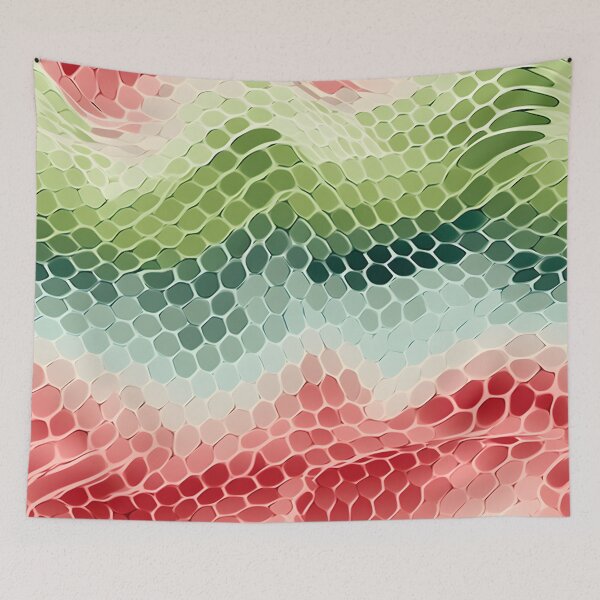 Item preview, Aqua and Coral Hues: Abstract Honeycomb Gradient designed and sold by VectorPlace.