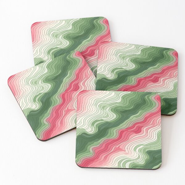Item preview, Verdant Ripples: Wavy Green and Pink Abstract designed and sold by VectorPlace.