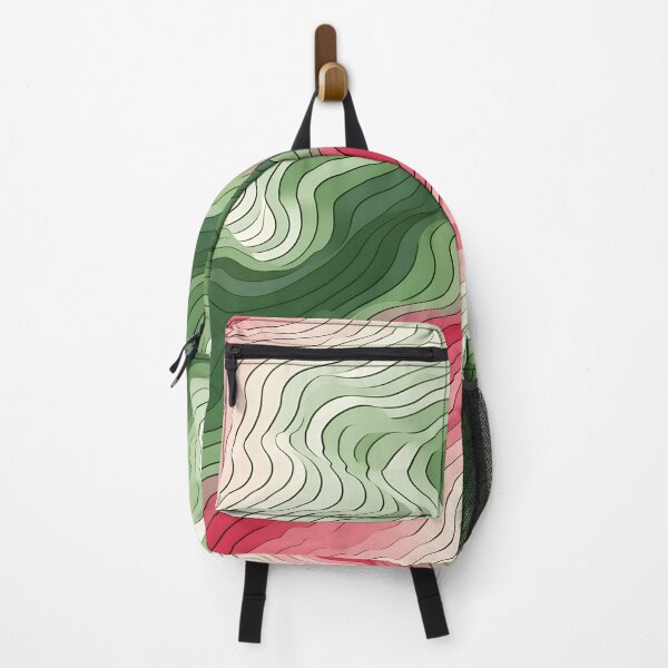 Item preview, Verdant Ripples: Wavy Green and Pink Abstract designed and sold by VectorPlace.