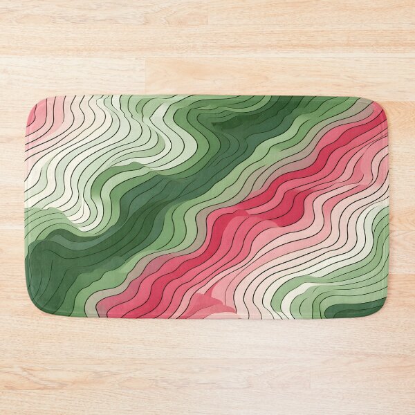 Item preview, Verdant Ripples: Wavy Green and Pink Abstract designed and sold by VectorPlace.