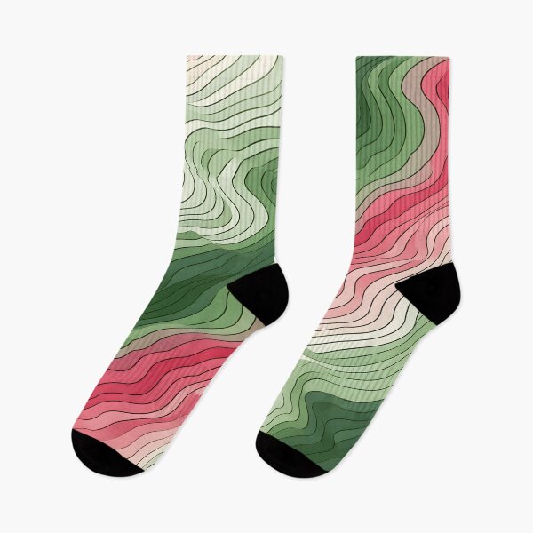 Item preview, Verdant Ripples: Wavy Green and Pink Abstract designed and sold by VectorPlace.