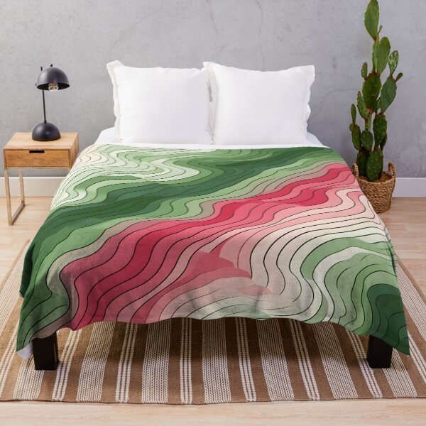Item preview, Verdant Ripples: Wavy Green and Pink Abstract designed and sold by VectorPlace.