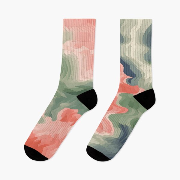 Item preview, Coral Contours: Abstract Red and Green Flow designed and sold by VectorPlace.