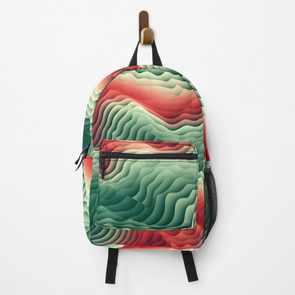 Item preview, Crimson & Sage Waves: Abstract Layered Art designed and sold by VectorPlace.