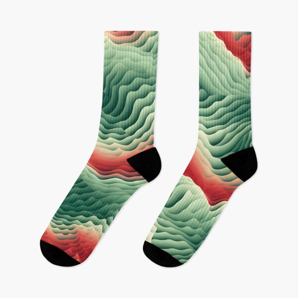 Item preview, Crimson & Sage Waves: Abstract Layered Art designed and sold by VectorPlace.