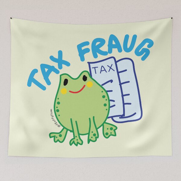 Item preview, Funny cute tax fraud frog pun designed and sold by fluffyfamcraft.
