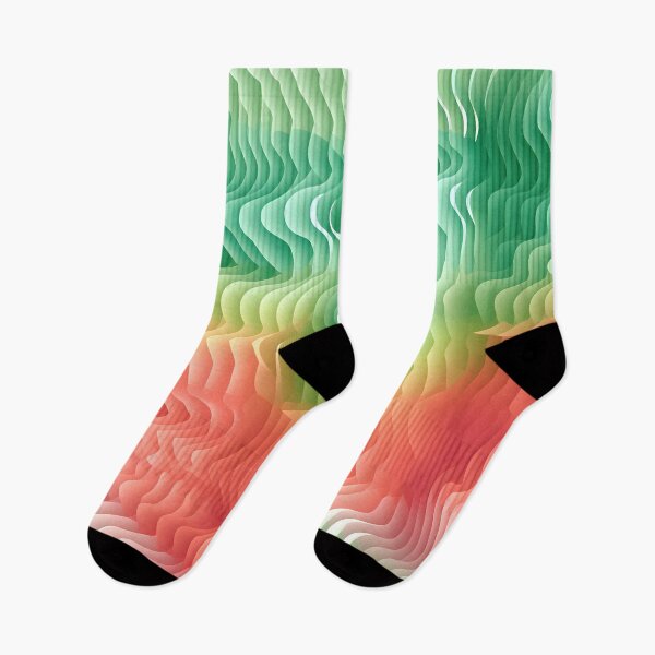 Item preview, Tropical Heatwave: Abstract Red-Green Wave Gradient designed and sold by VectorPlace.
