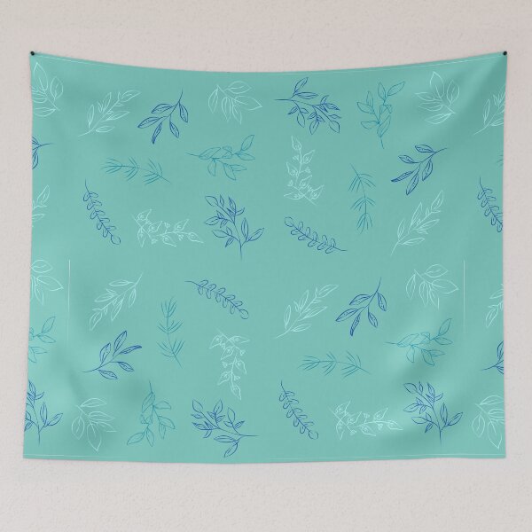 Item preview, Blue Leaves Pattern designed and sold by MyMushroomGrove.