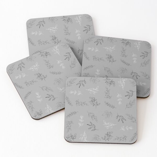 Item preview, Gray Leaves Pattern designed and sold by MyMushroomGrove.