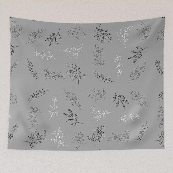 Item preview, Gray Leaves Pattern designed and sold by MyMushroomGrove.