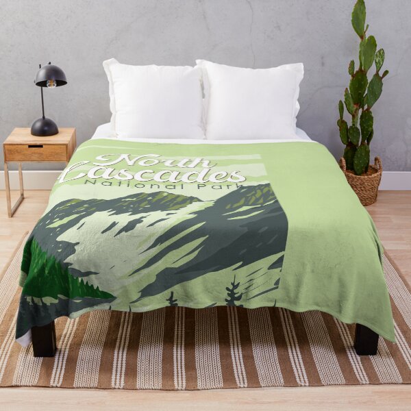 Item preview, North Cascades National Park Illustration Travel Art Vintage designed and sold by KrisSidDesigns.