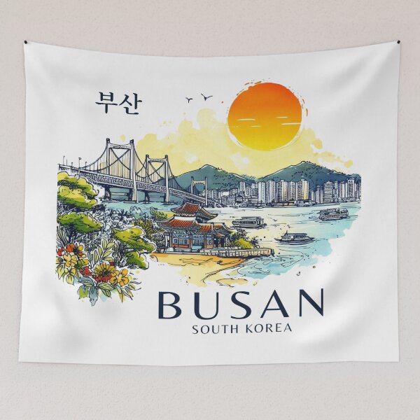 Item preview, Busan Corea del Sur Acuarela designed and sold by PaintMeWorld.