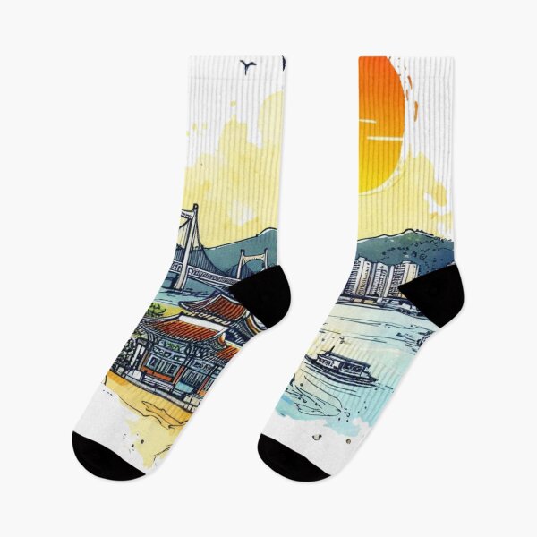 Item preview, Busan South Korea Watercolor designed and sold by PaintMeWorld.