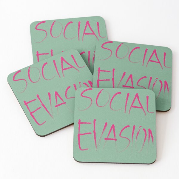 Item preview, SOCIAL EVASION word art print designed and sold by nataliavandalia.