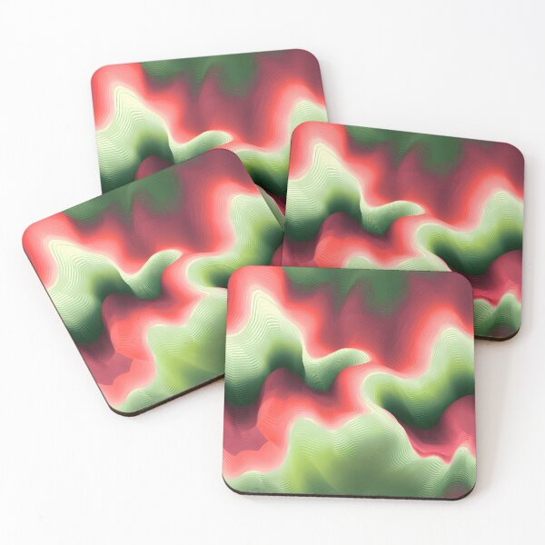 Item preview, Emerald and Ruby Rhythms: Abstract Wave Interplay designed and sold by VectorPlace.