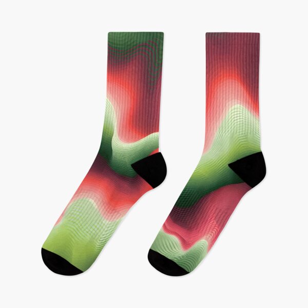 Item preview, Emerald and Ruby Rhythms: Abstract Wave Interplay designed and sold by VectorPlace.