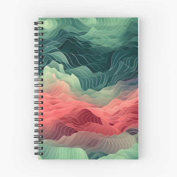 Item preview, Cresting Verdure: Green and Red Wavy Layers designed and sold by VectorPlace.
