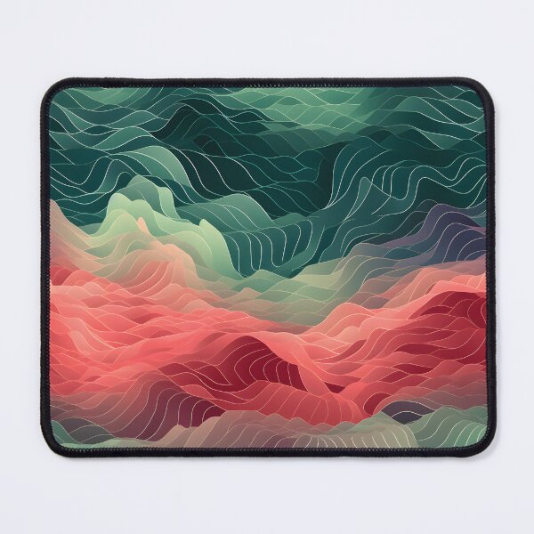 Item preview, Cresting Verdure: Green and Red Wavy Layers designed and sold by VectorPlace.