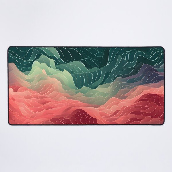 Item preview, Cresting Verdure: Green and Red Wavy Layers designed and sold by VectorPlace.