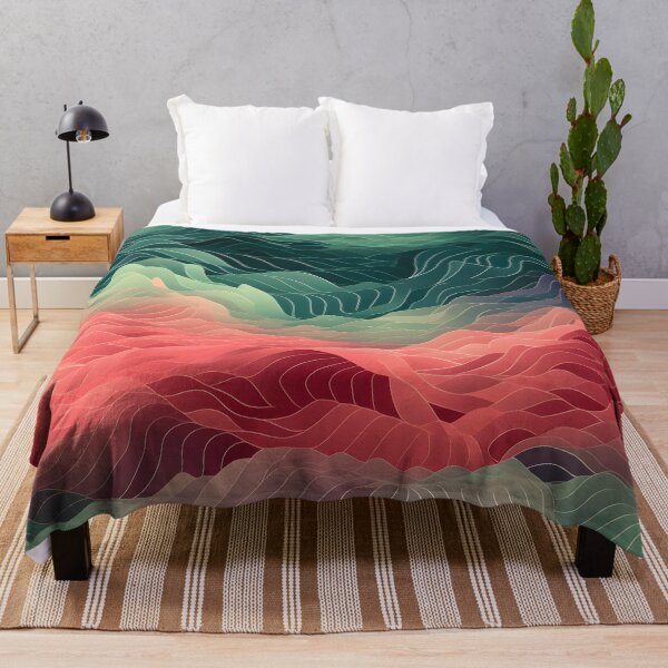 Item preview, Cresting Verdure: Green and Red Wavy Layers designed and sold by VectorPlace.