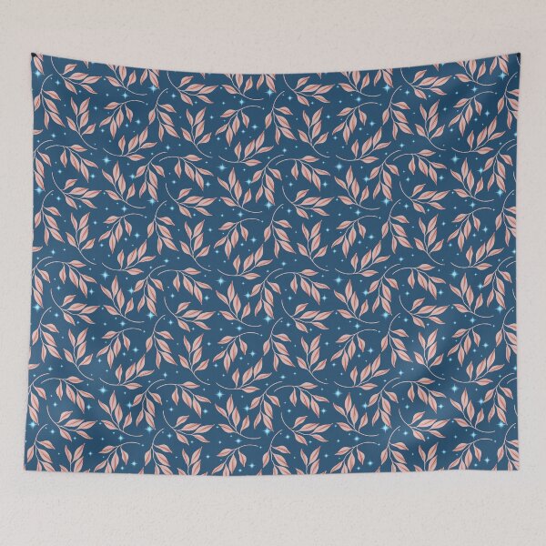 Item preview, Glowy Leaves - Blue designed and sold by JaselviiStudio.