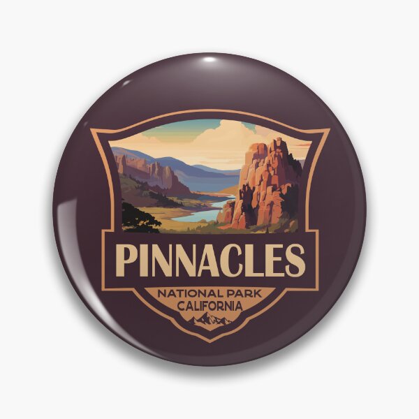 Item preview, Pinnacles National Park Illustration Retro Badge designed and sold by KrisSidDesigns.