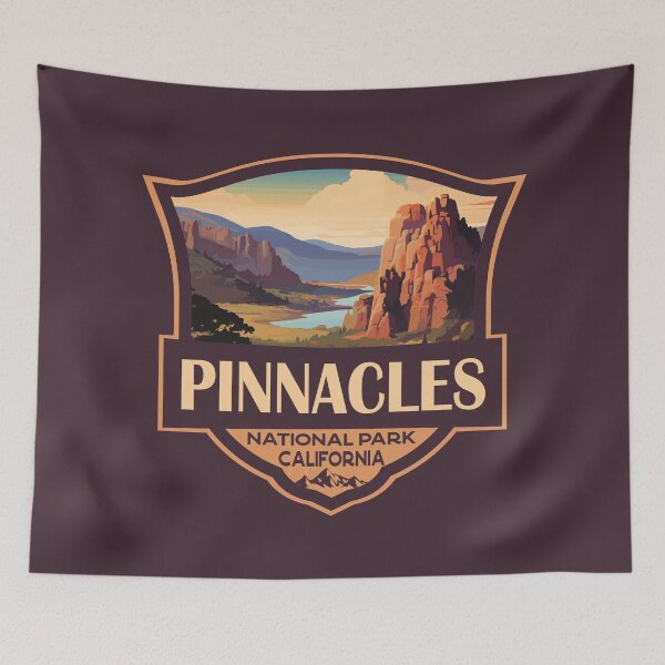 Item preview, Pinnacles National Park Illustration Retro Badge designed and sold by KrisSidDesigns.