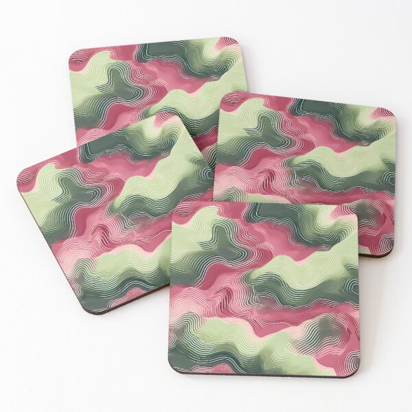 Item preview, Harmonic Waves: Pink and Green Abstract Layers designed and sold by VectorPlace.