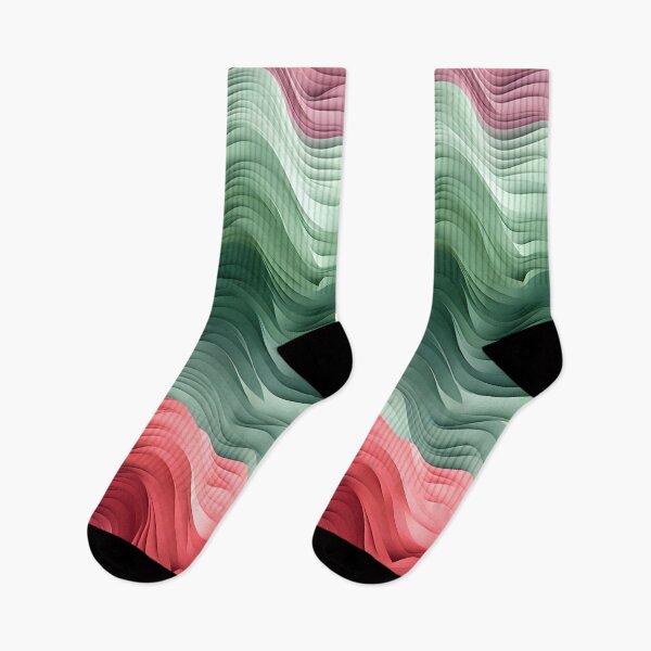 Item preview, Sculpted Tides: Fluid Green and Pink Abstraction designed and sold by VectorPlace.